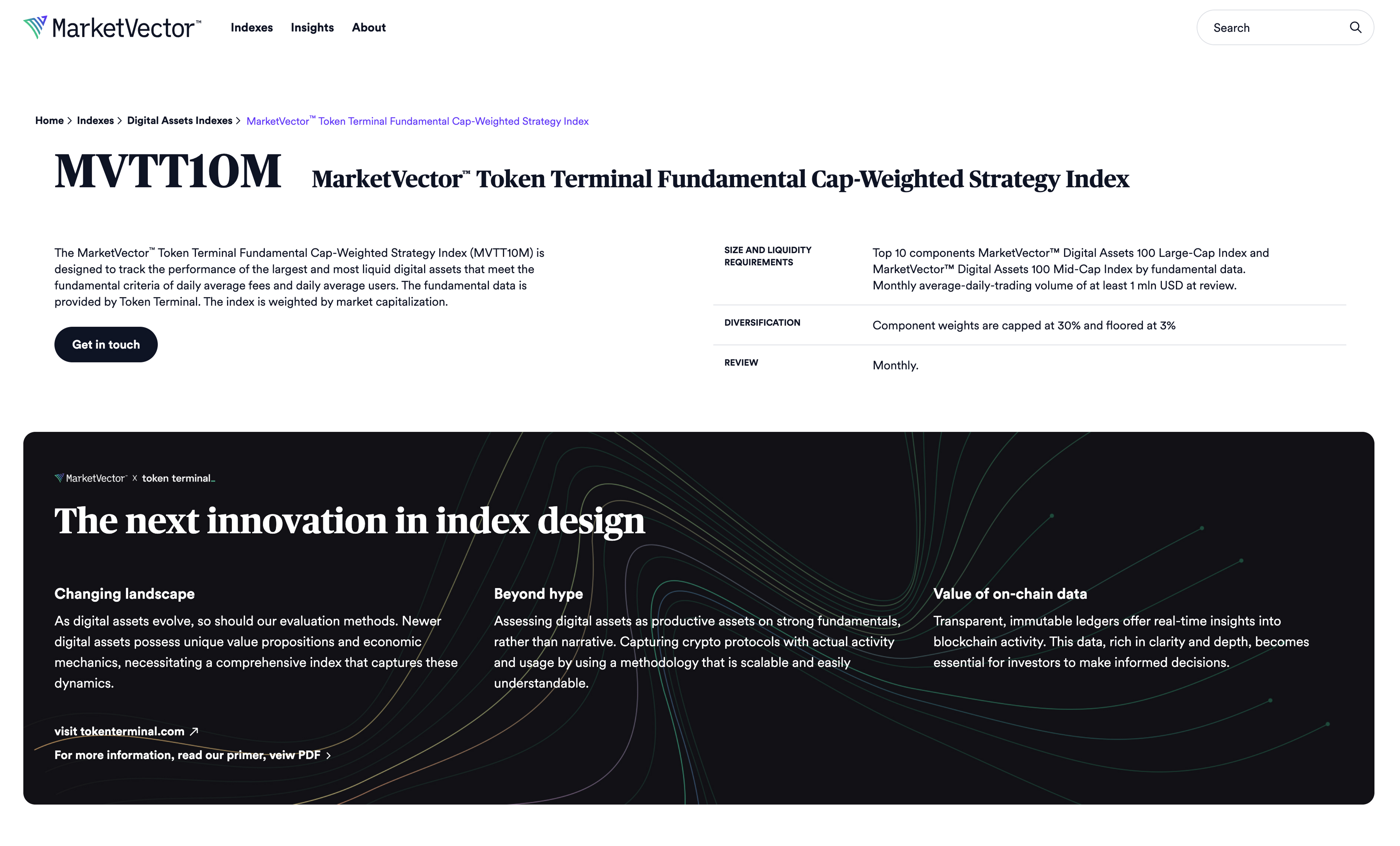 MarketVector Index powered by Token Terminal